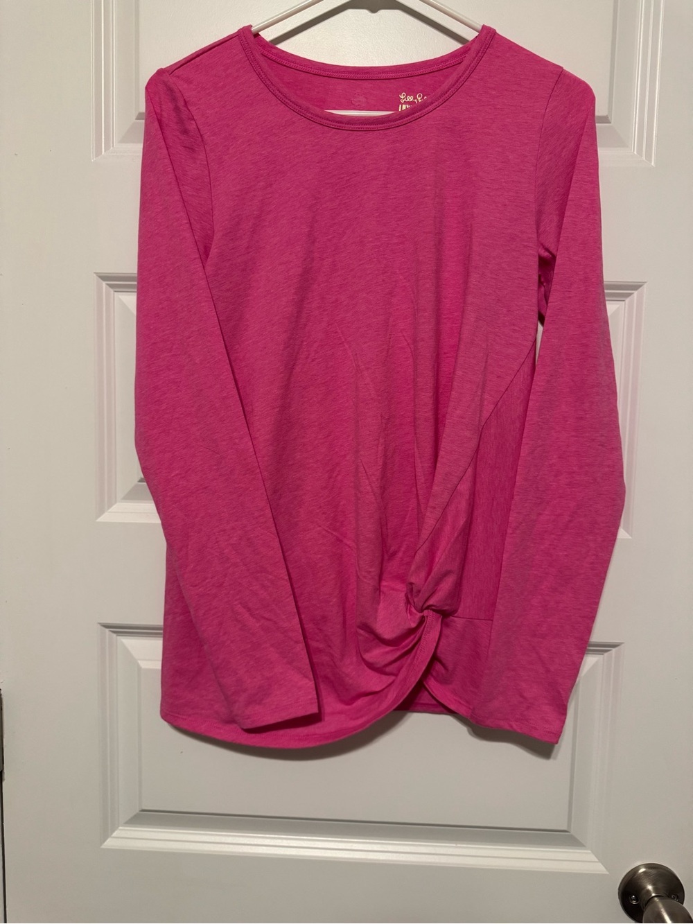 Lilly Pulitzer Luxletic Long-Sleeve Knot Front Top - Barbie Pink